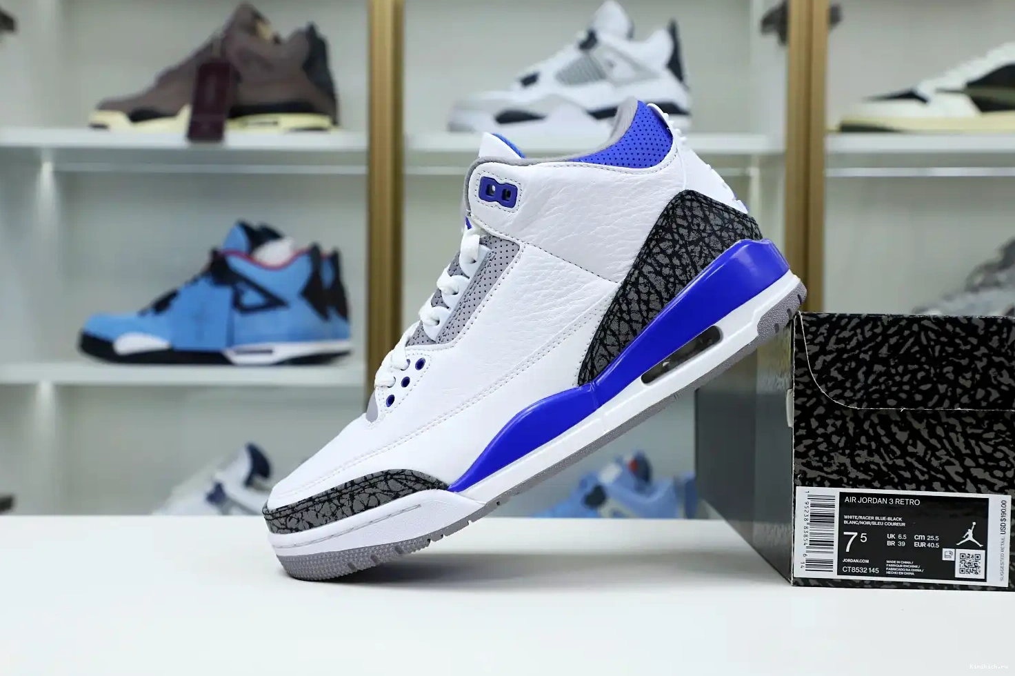 AIR JORDAN 3 RETRO 'RACER BLUE' Kimikick 0603